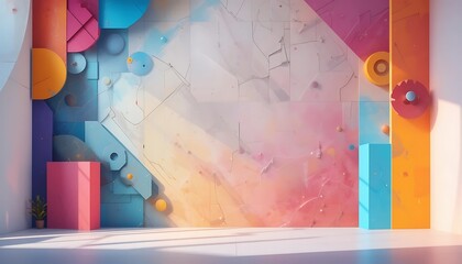 Abstract Colorful Geometric Room Design