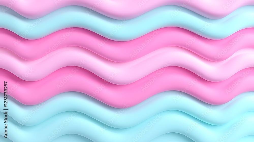 Poster wavy patterns in soft pastel colors create a serene and dreamy background for creative projects