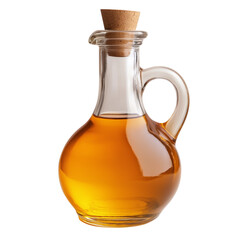 Homemade apple vinegar isolated on transparent background Generative Ai.