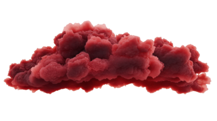 Red toxic smoke cloud forming on transparent background