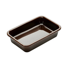 Sleek Ceramic Brownie Pan with White Rim Isolated on Transparent Background