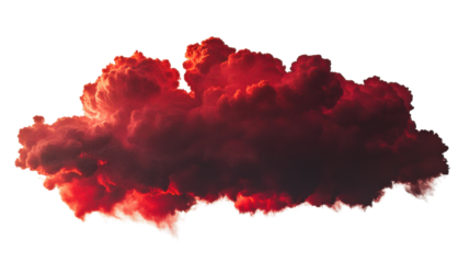 Red cloud floating with transparent background for easy integration