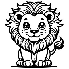 Cute Lion | Sitting Lion | King of the Jungle | Safari Animal | Lion Face | Wildlife | Jungle Animal | Big Cat | Original Illustration | Vector and Clipart | Cutfile and Stencil