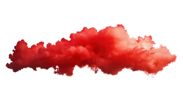 Red cloud with transparent background, ideal for fantasy and danger concepts