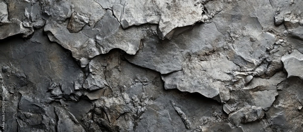 Aufkleber dark weathered stone wall texture featuring gray tones with rough surfaces and loose relief patterns