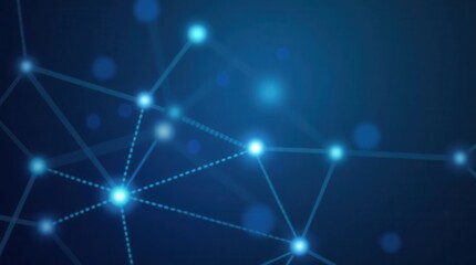 Obraz premium Abstract computer technology blue background banner futuristic business data technology modern concept, circuit board shape lines connecting link structure dark blue contrast