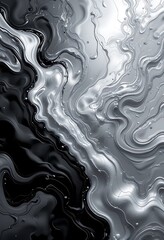 Fototapeta premium Abstract grayscale liquid swirls pattern design