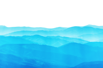 Blue mountains blue hills landscape for nature background in PNG isolated on transparent background