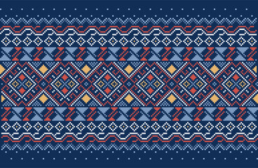 Knitting seamless patterns. Abstract geometric pattern design for wrapping paper, fabric pattern. Beautiful textile pattern for background or wallpaper. Decoration for Merry Christmas, Happy New Year.