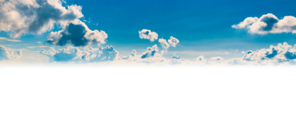 Blue sky and clouds background in PNG isolated on transparent background