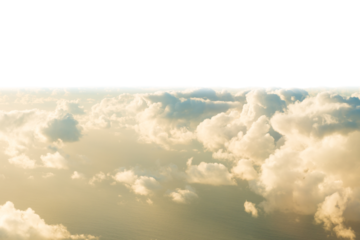 Sunset fluffy clouds background in PNG isolated on transparent background