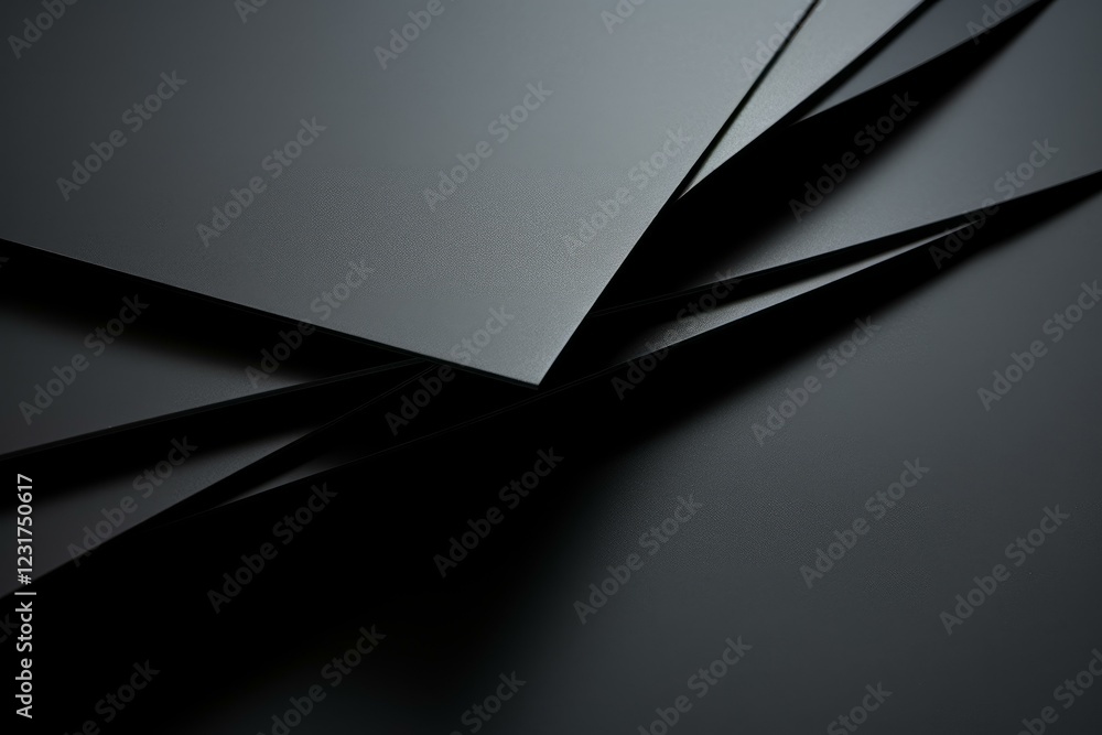 Poster dark geometric shapes overlapping, creating an abstract and modern composition