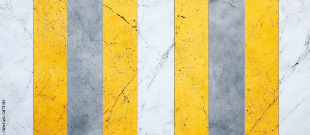 Poster marble texture background featuring vertical stripes in yellow and gray with a glossy finish and a l