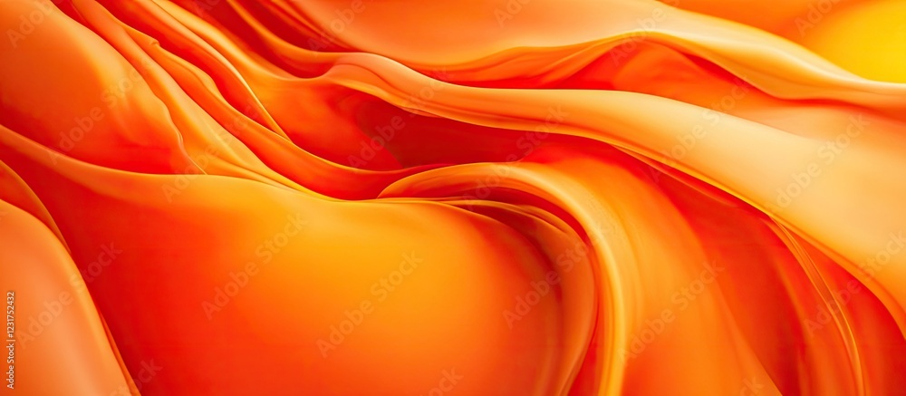 Poster vibrant orange abstract painting featuring rich textures and smooth flowing layers in warm tones hig