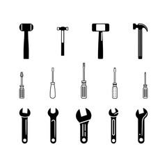 Hand tools icon set.