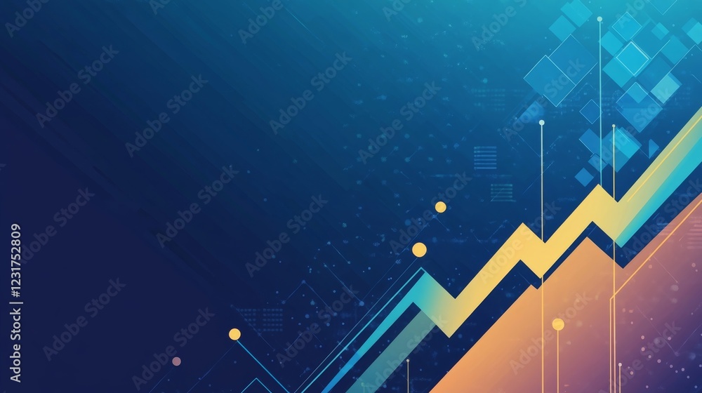 Aufkleber abstract technological growth and data visualization