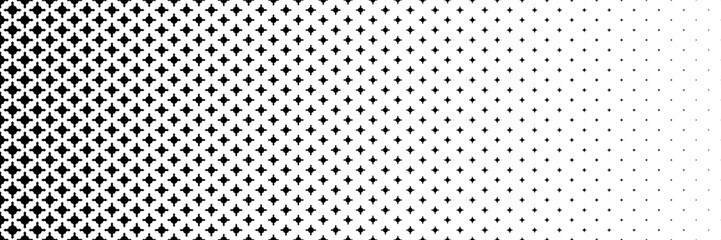 horizontal halftone of modern black sharp crossed shape design for pattern and background.