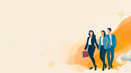 Successful Business Team Walking Together Towards Success