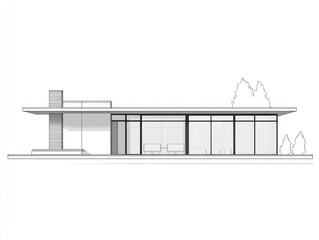 Modern House Architectural Elevation Drawing Design