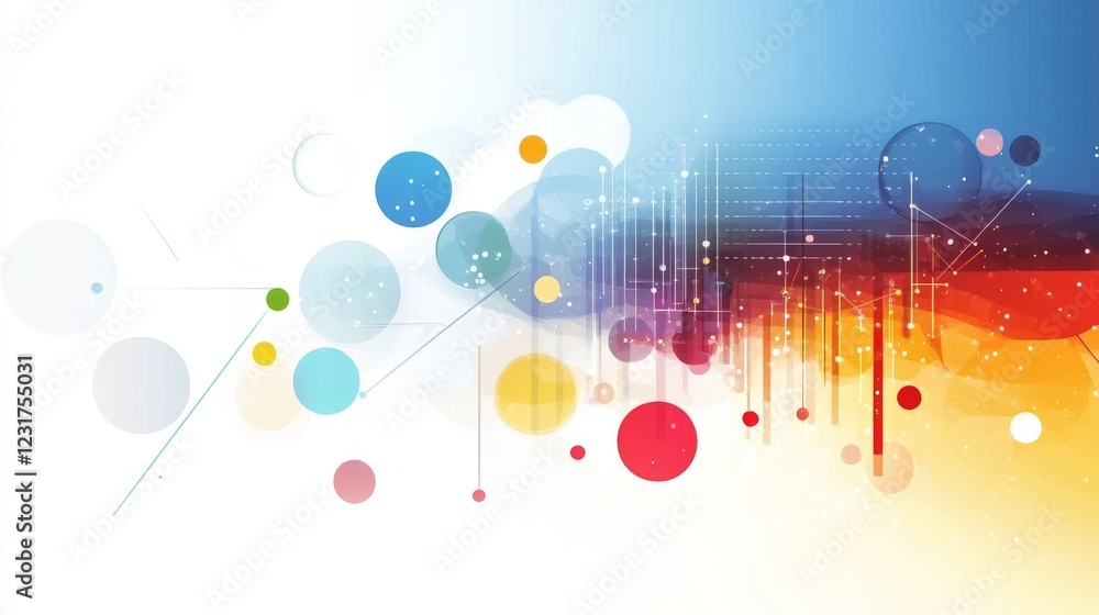 Aufkleber abstract colorful network visualization design