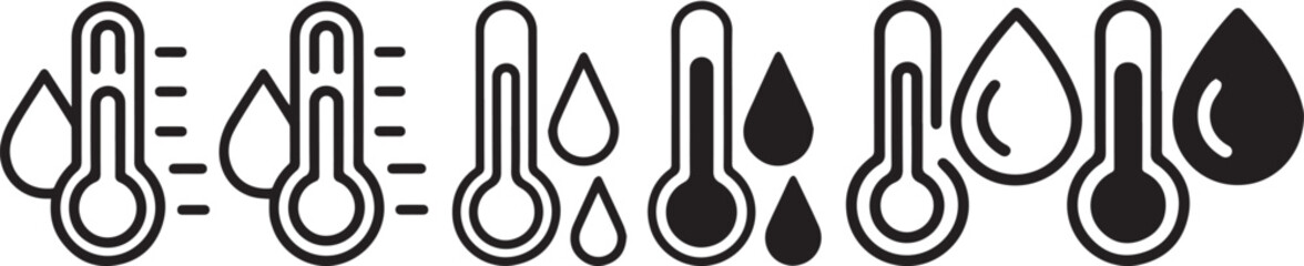 silhouette vector thermometer and a water droplet