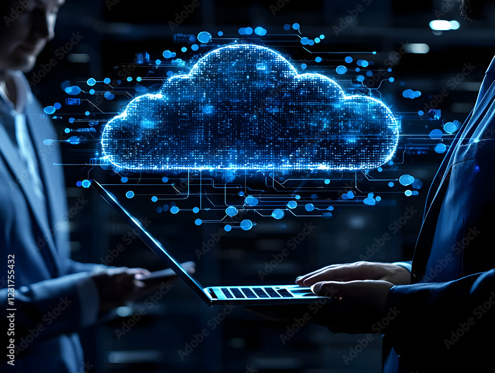 Poster data cloud computing, server room