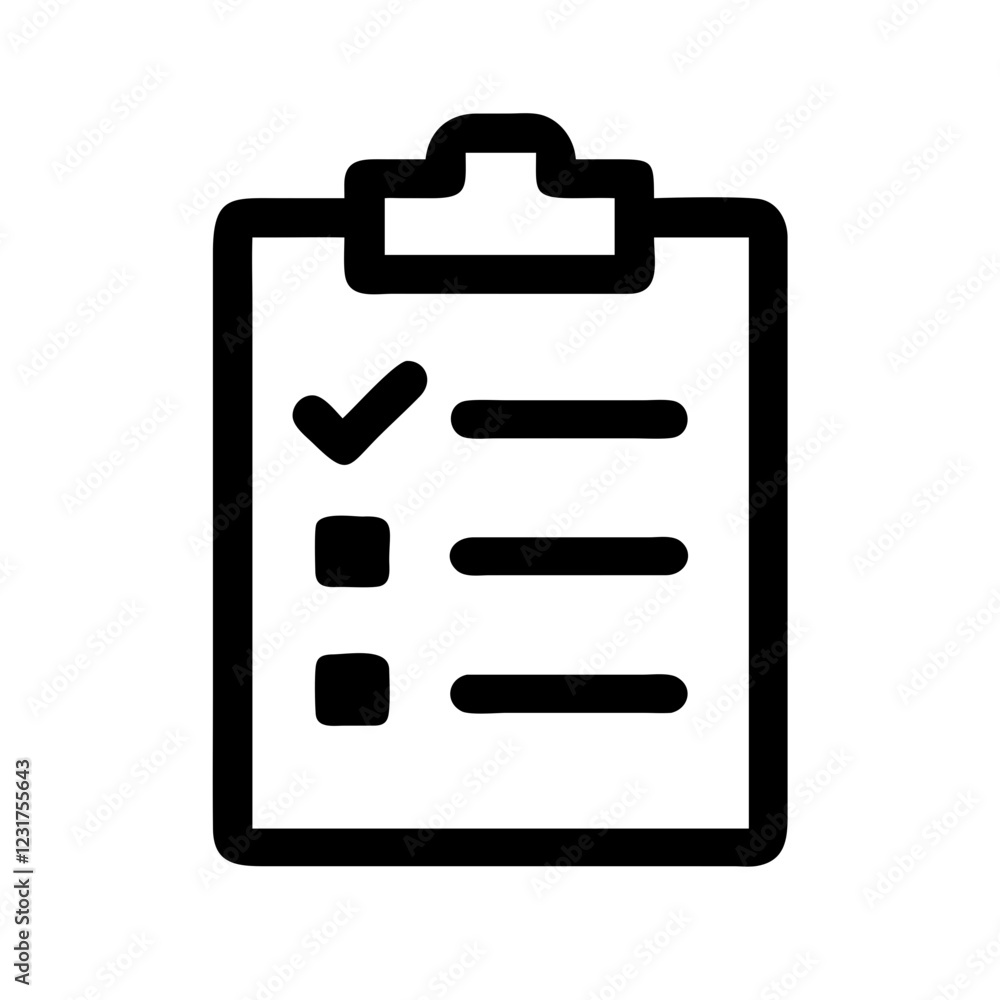 Poster Checklist Clipboard Icon Indicating Task Completion and Organization in Design