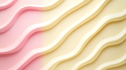 Obraz premium Abstract pink and yellow wavy cream background