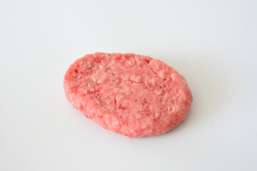 Raw Beef Burger Patty close up