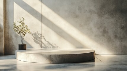 Close-up of a modern minimal podium with subtle textures and elegant design, perfect for minimalist product presentation 