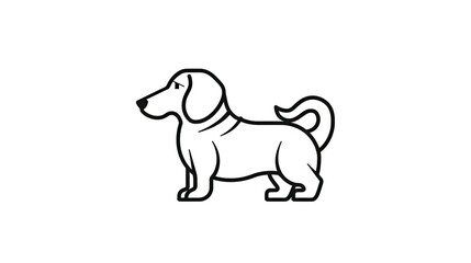 Dachshund standing dog vector logo