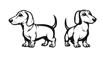 Dachshund standing dog vector logo