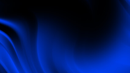 Dark blue abstract curves blend into black background..