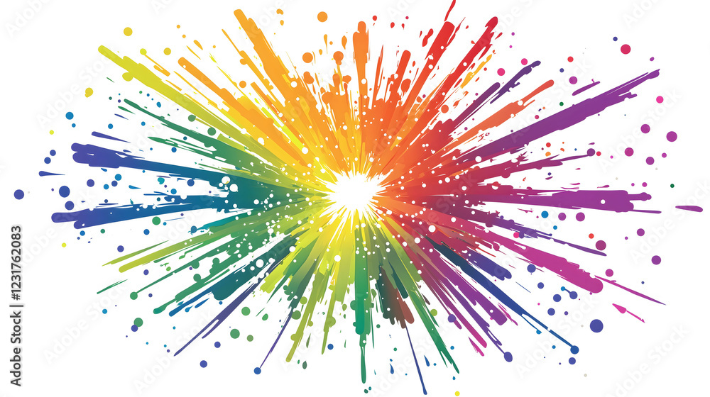 Aufkleber vibrant multicolored sparkle burst radiating energy and joy in a mesmerizing display of colors. gene