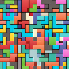 Vibrant retro bit pixel pattern digital art seamless design abstract environment top-down view nostalgic concept