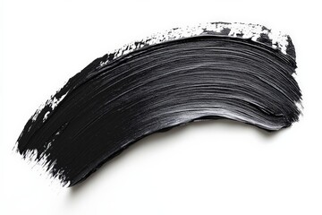 Elegant black and white brush stroke showcasing artistic expression on a clean background