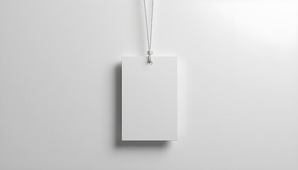 blank white tag on a wall
