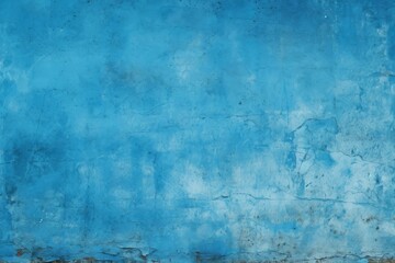 Weathered light blue concrete wall background with cracks, stains and peeling paint, adding a vintage touch to designs