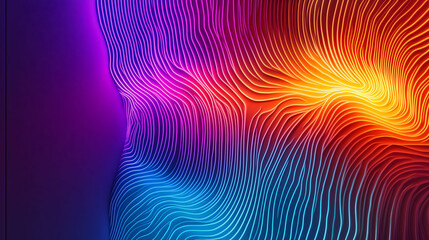 Vivid Neon Organic Pattern Emerging With Flowing Lines and Vibrant Colors. Generative AI