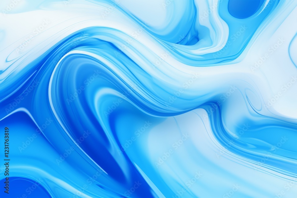 Aufkleber smooth, flowing curves of blue and white blend seamlessly, creating a captivating abstract artwork w