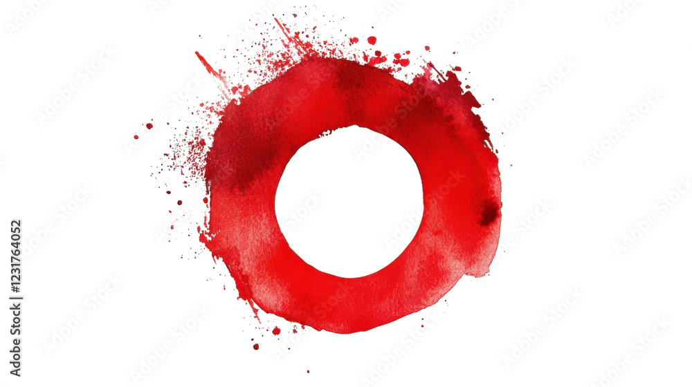 Poster red watercolor circle with transparent background creating stunning visual effect