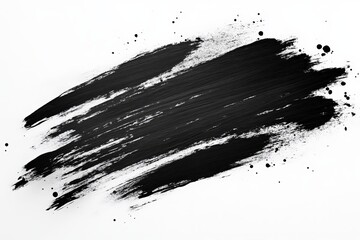 Artistic black brushstroke on white background creates a bold and striking contrast in abstract...