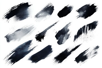 Unique dark paint strokes and textures exploring creative art applications in design projects