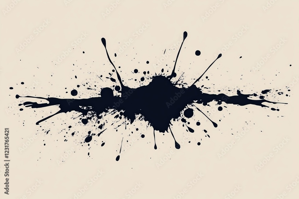Poster Black paint splatter background creating an abstract art effect for creative designs and projects