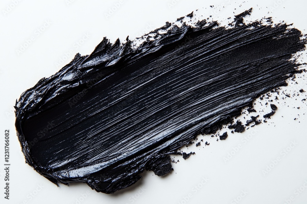 Poster Black paint applied smoothly onto a surface showcasing unique texture and depth in art creation