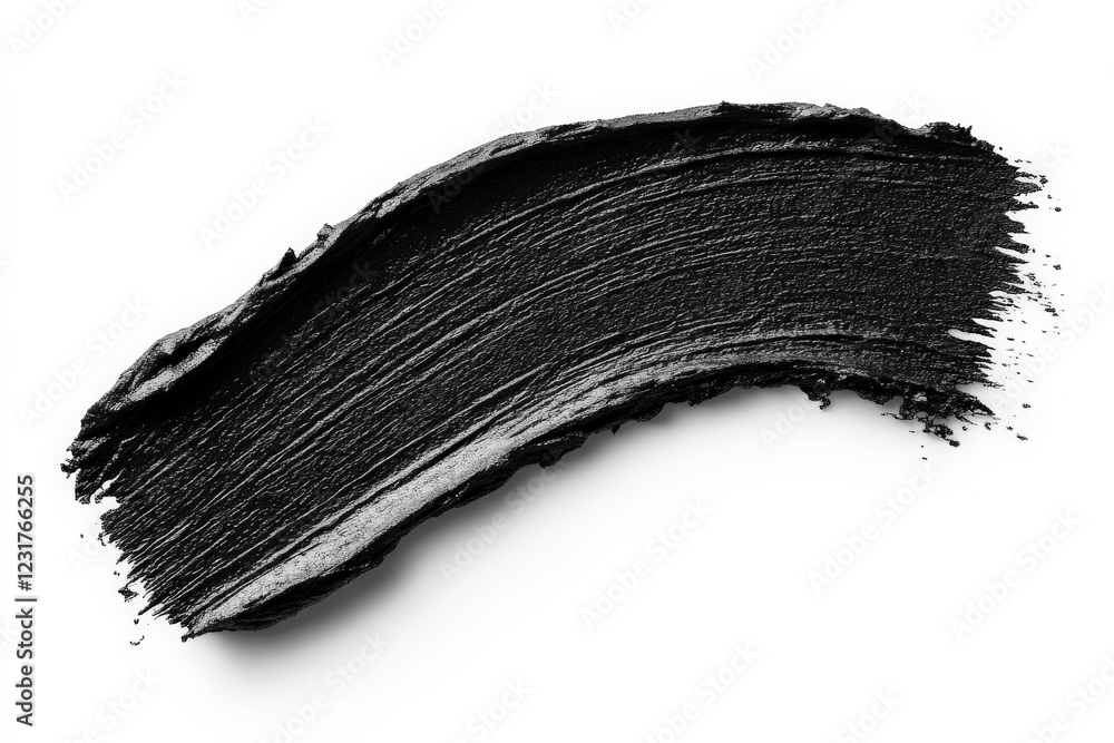 Poster black paint stroke expertly blended on white background for artistic expression and design