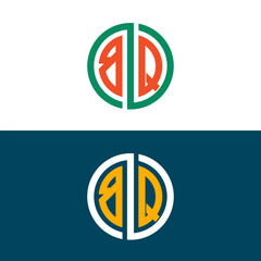 Fototapeta premium BQ QB letter logo set design