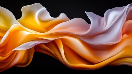Obraz premium Abstract Flowing Fabric: A Symphony of Orange and White