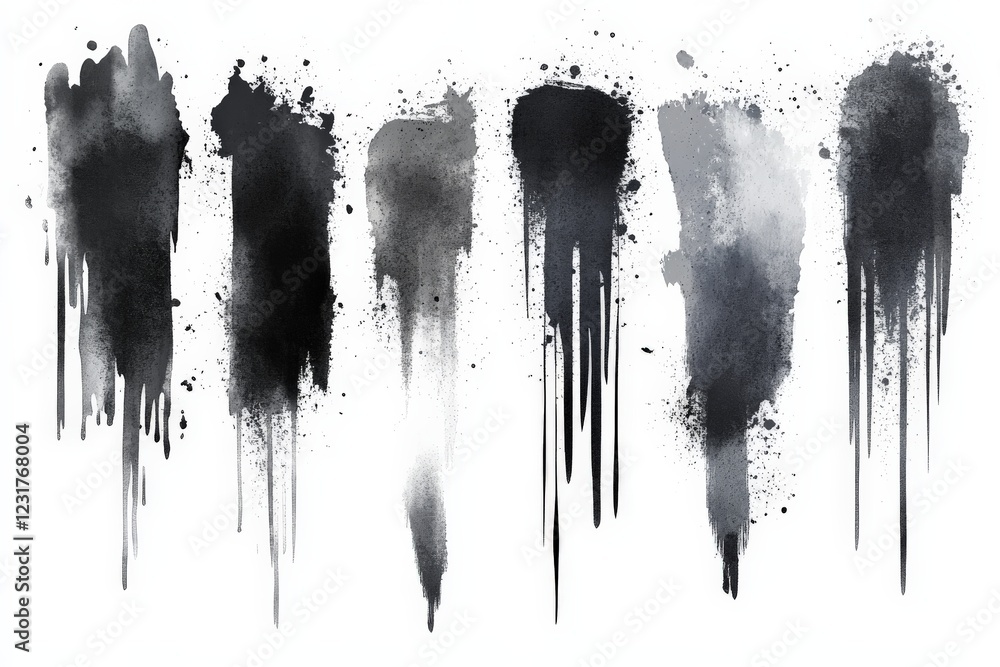Fototapete abstract black and gray ink splashes create a dramatic and moody artistic background for various use