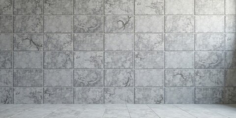 Fototapeta premium Empty Room with Grey Stone Tile Wall and Floor for Design Presentation